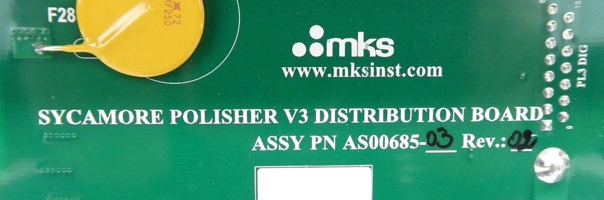 Used MKS Instruments AS00685-03 Sycamore Polisher V3 Distribution PCB AMAT 0190-32547