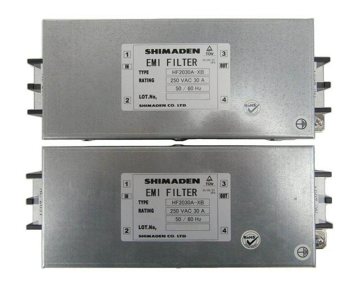 Used Shimaden HF2030A-XB Electromagnetic Interference EMI Filter Lot of 2 Working