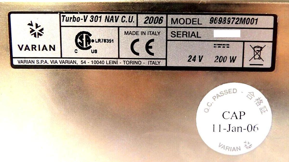 Refurbished TV 301 Navigator Varian 9698972M001 Turbo Pump Controller Module OEM Refurbished