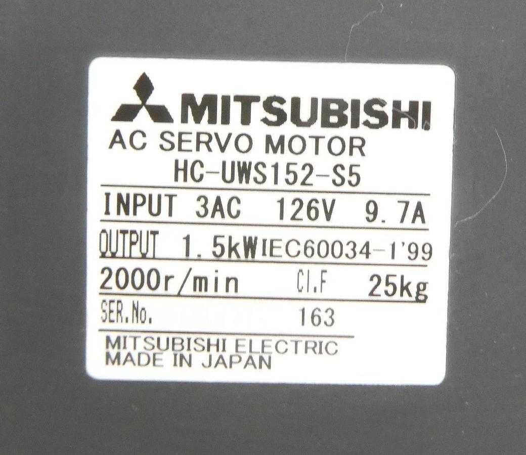 Mitsubishi Electric HC-UWS152-S5 AC Servo Motor MELSERVO New Surplus