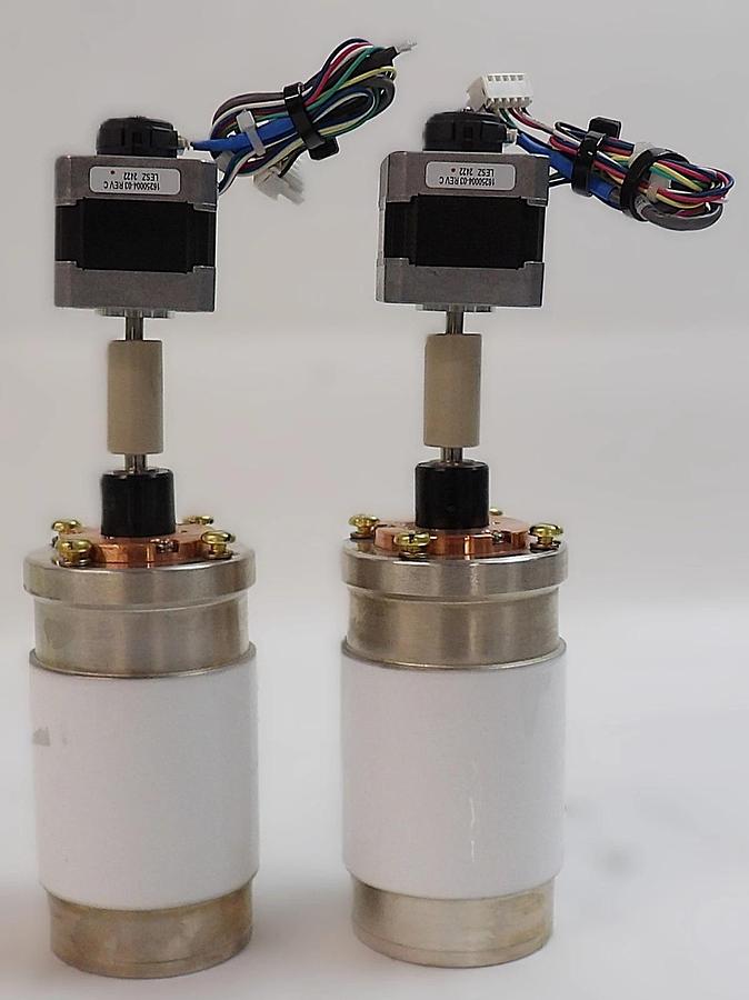 Used Meiden SCV-1525P65 SCV-201P65 Variable Vacuum Capacitor Lot of 2 Working