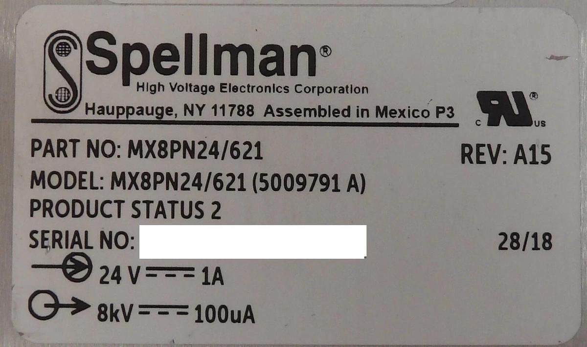 Used Spellman MX8PN24/621 Power Supply MX8PN24/621AB (5009791 A) AB Sciex Working