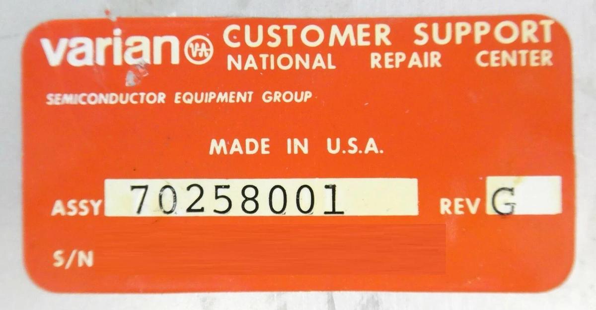 Used Varian Ion Implant Systems 70258001 20kV Beam Filter Assembly Surplus As-Is