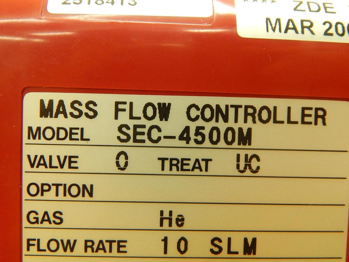 Used STEC SEC-4500MO Mass Flow Controller SEC-4500M 10 SLM He Working Surplus