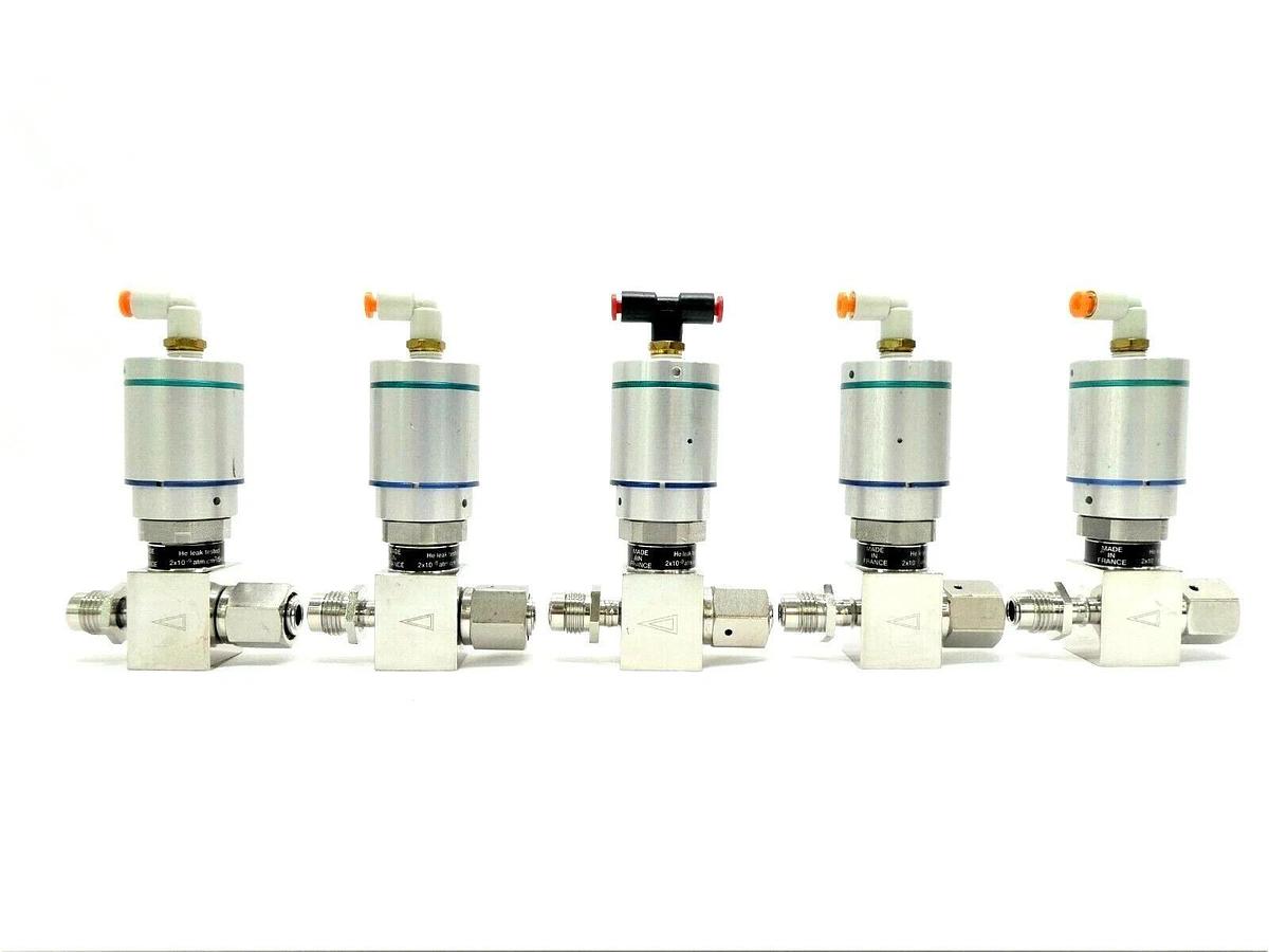 Used Qualiflow 2x10-9atm.cm3/Sec N.O. 2-Way Pneumatic Valve F HF Series Lot of 5