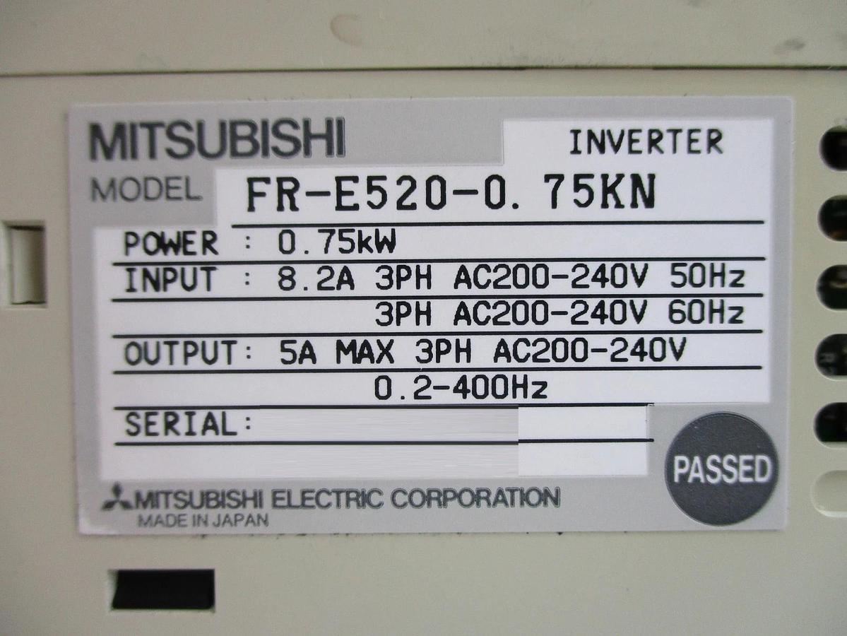 Used Mitsubishi Electric FR-E520-0.75KN Inverter FREQROL-E500 Reseller Lot of 2 Spare