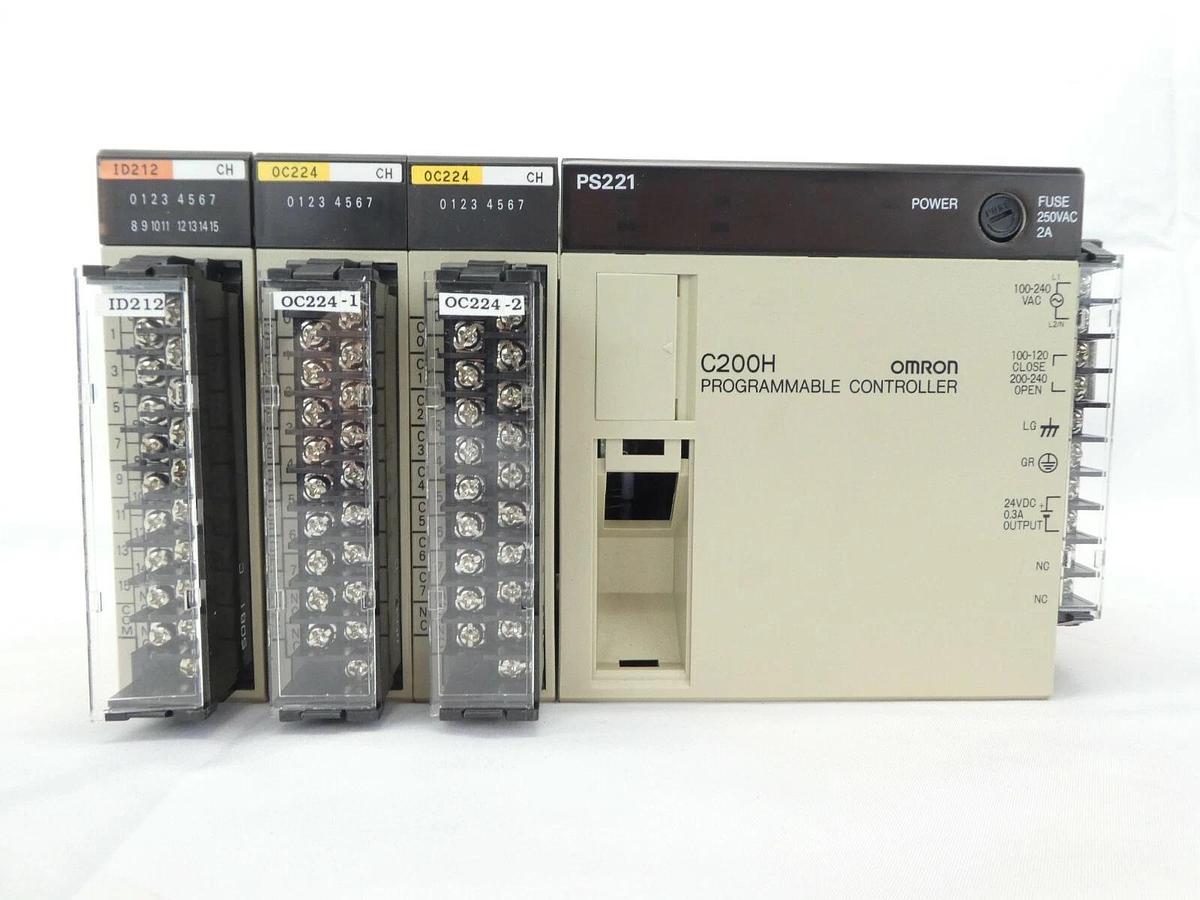 Used Omron C200H Programmable Logic Controller PLC Assembly Sysmac PS221 Working