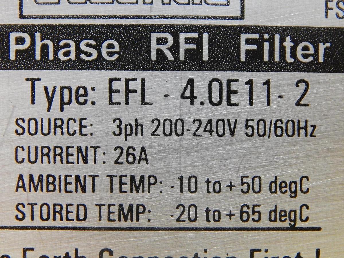 Used Fuji Electric EFL-4.0E11-2 3 Phase RFI Filter Reseller Lot of 2 Used Working