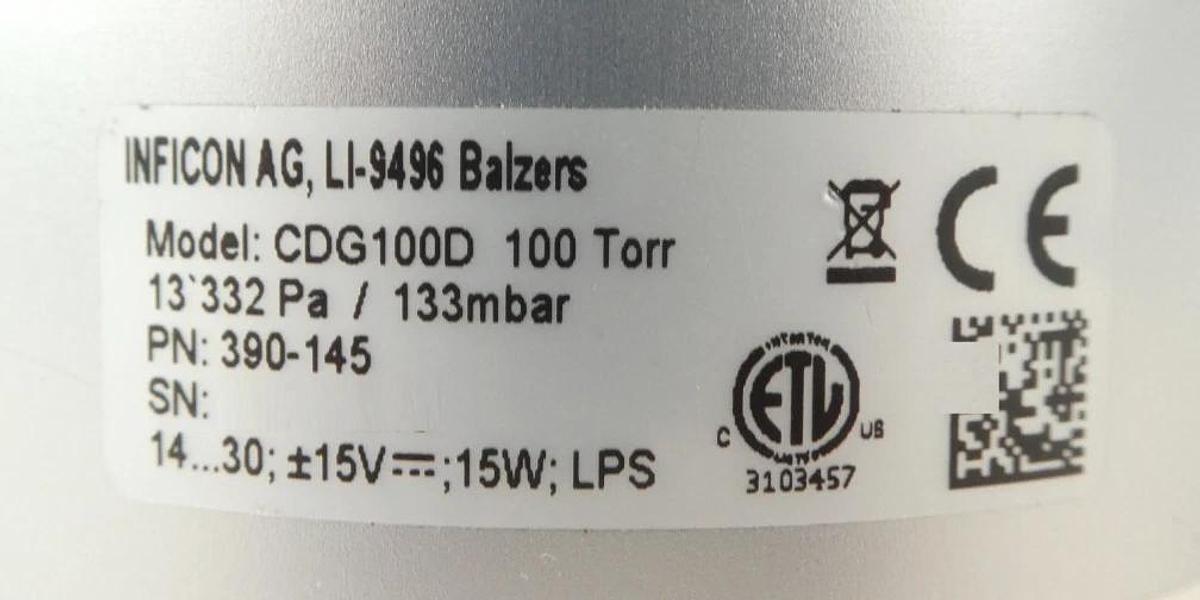 Used Inficon 390-145 Capacitance Diaphragm Gauge CDG100D Reseller Lot of 6 Working