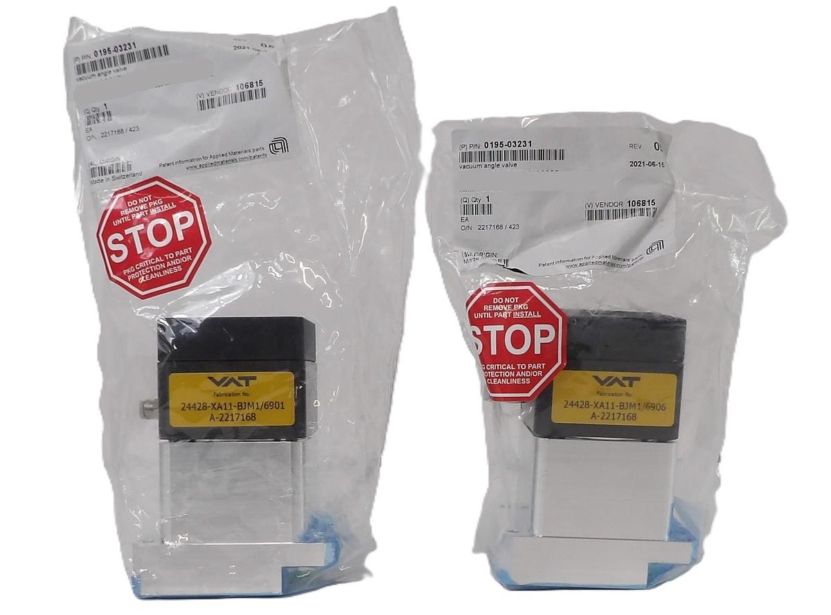 Used VAT 24428-XA11-BJM1 Vacuum Angle Valve AMAT 0195-03231 Reseller Lot of 2 New