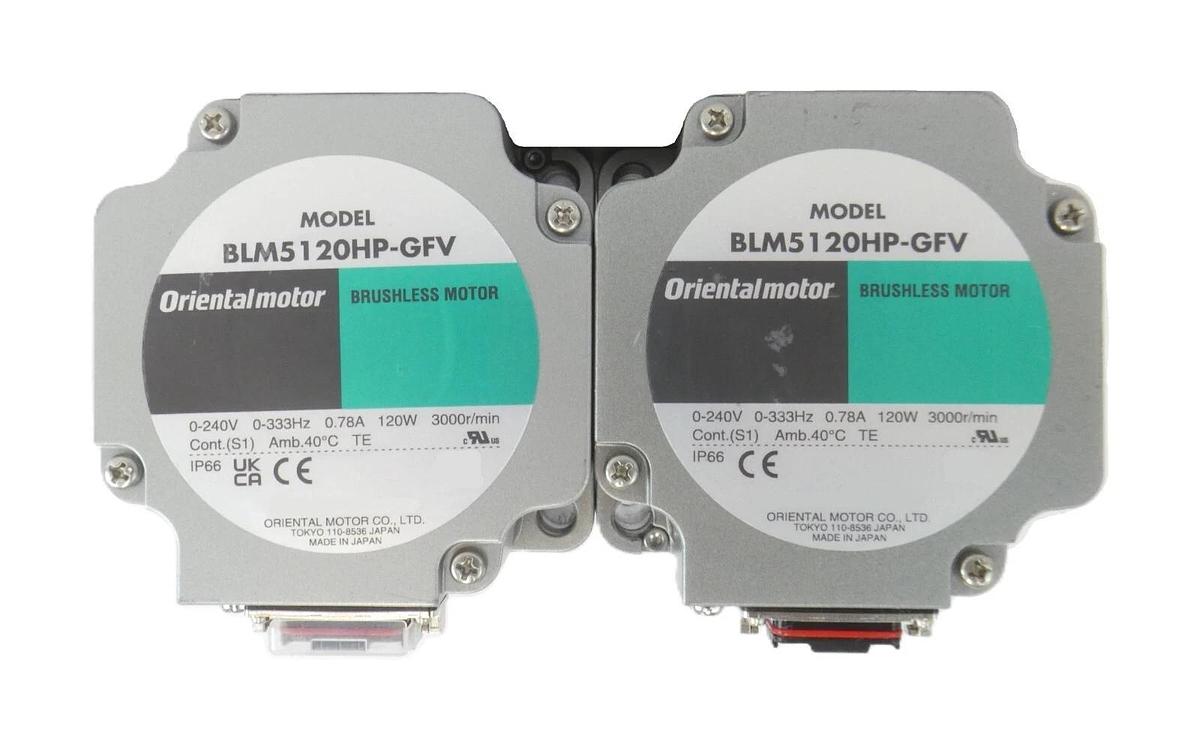Used Oriental Motor BLM5120HP-GFV Motor W/Gear Head GFV5G10S Lot of 2 Working Spare