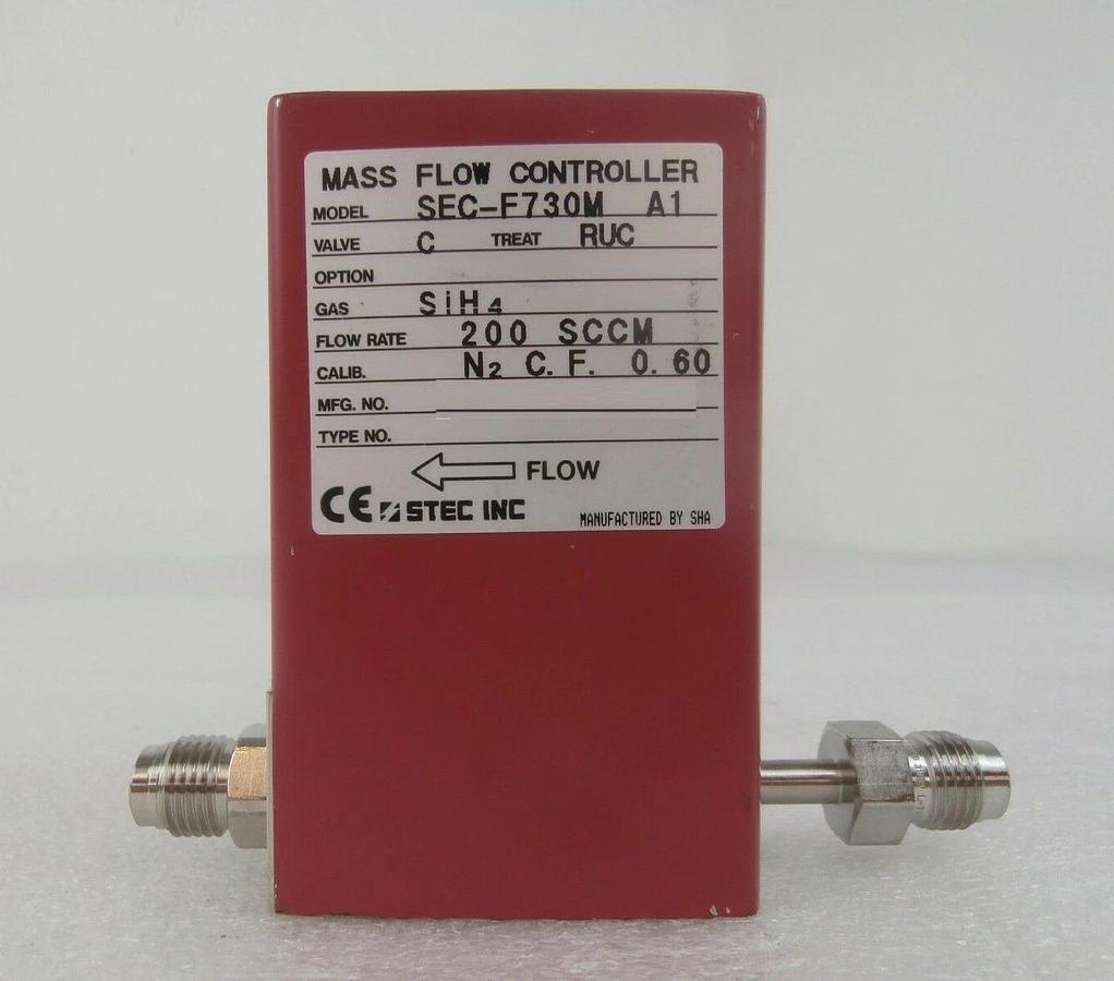 Used STEC SEC-F730M Mass Flow Controller MFC SEC-F730 200 SCCM SiH4 Working Surplus