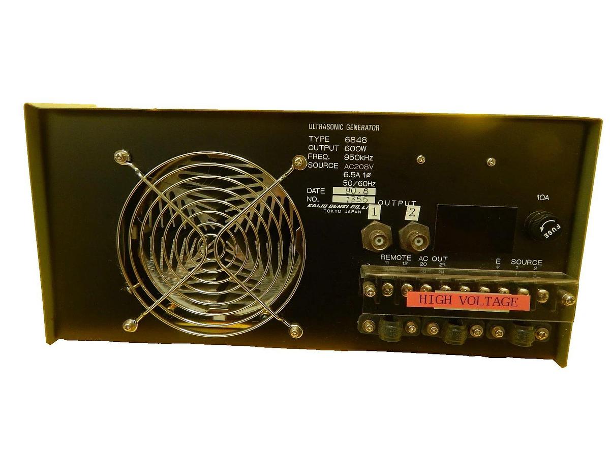 Used Kaijo Denki 6848 Ultrasonic Generator HI MEGASONIC 600 Working Surplus
