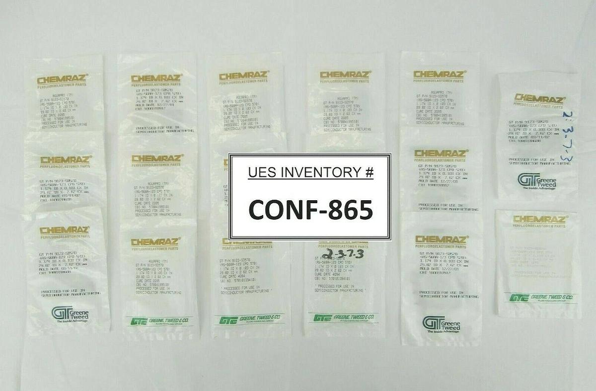 Used Greene Tweed 9123-SD570 Chemraz O-Ring AS-568A-123 CPD 570 Lot of 17 New Surplus