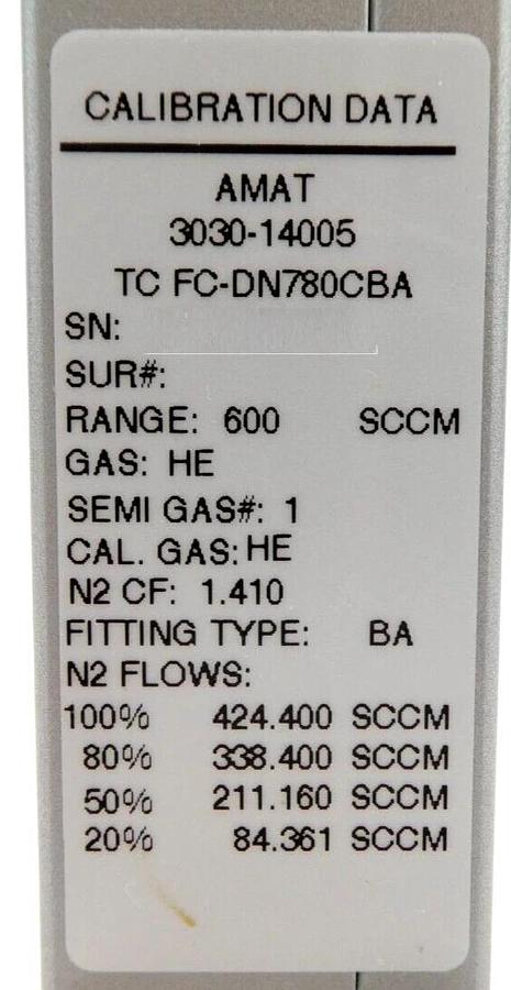Used Aera FC-DN780C-BA Mass Flow Controller MFC Lot of 14 AMAT 3030-14005 0190-26312