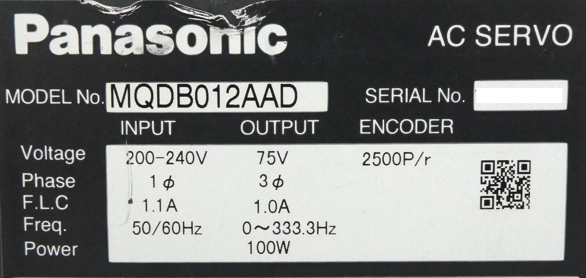 Used Panasonic MQDB012AAD AC Servo Driver 100w Working Surplus
