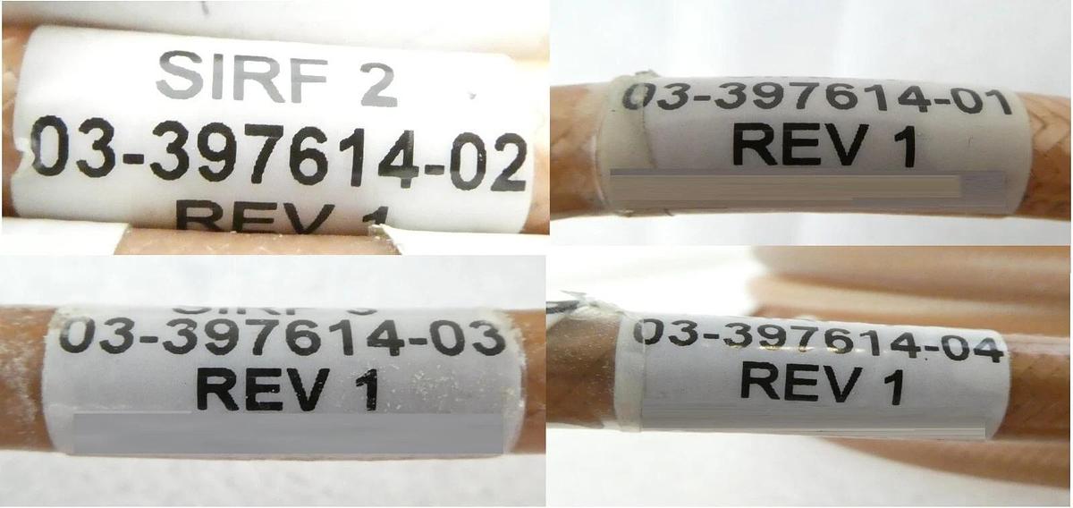 Used Novellus SIRF RF Generator Cable Set of 4 03-397614-01 03-397614-04 Working