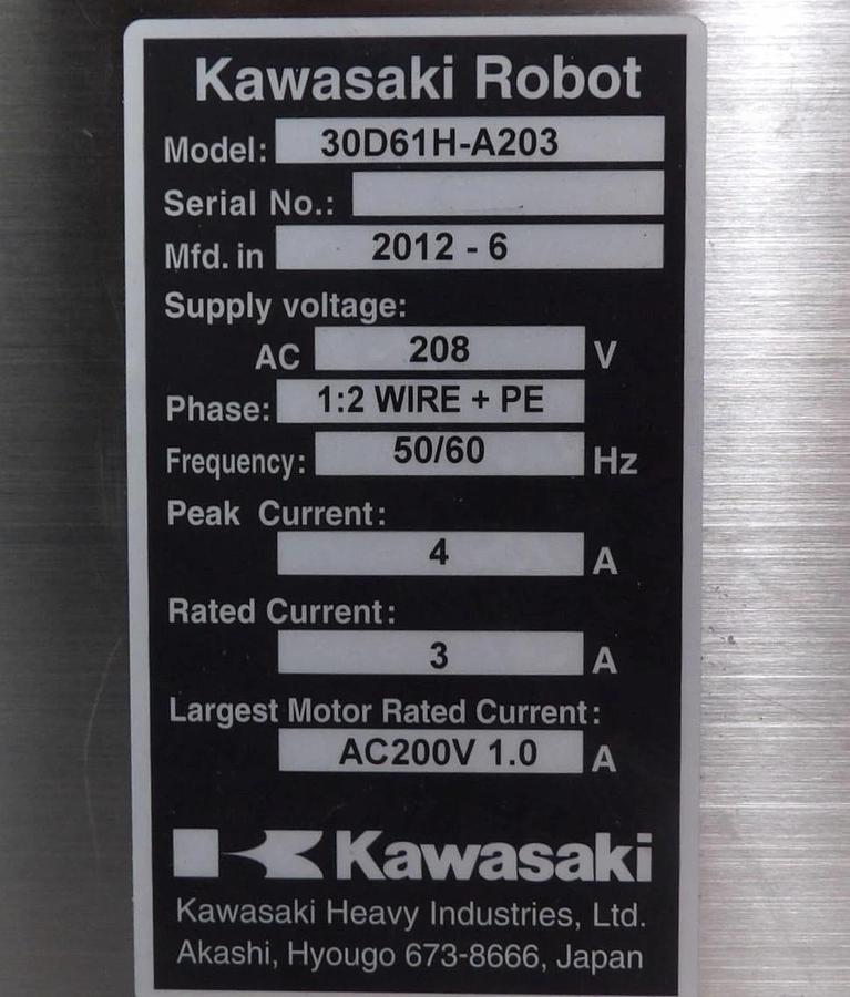 Used Kawasaki 30D61H-A203 Wafer Handling FI Robot Controller Working Surplus