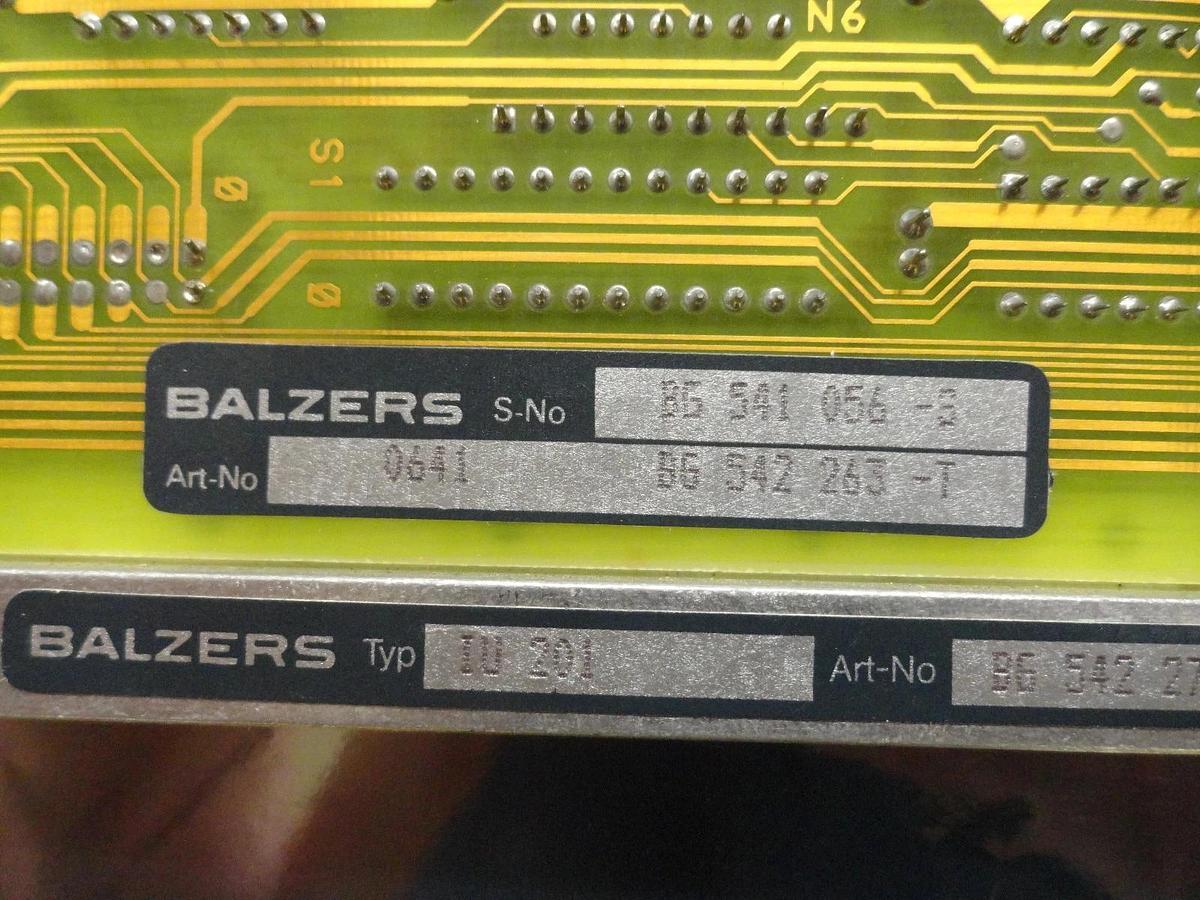 Used Balzers BG 542 272 T Indicator Display IU 201 PCB Card BG 542 263 T Used