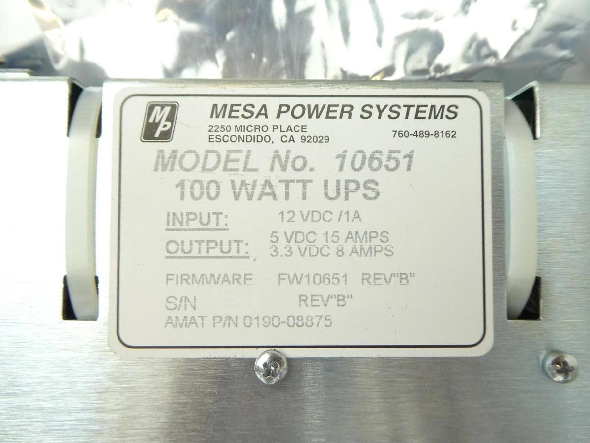 Used Mesa Power Systems 10651 100 Watt UPC PCB Card AMAT 0190-08875 Working Surplus