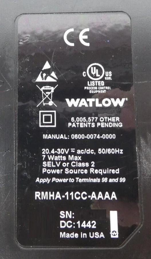 Used Watlow RMHA-11CC-AAAA High Density Control Module EZ-ZONE Working Surplus