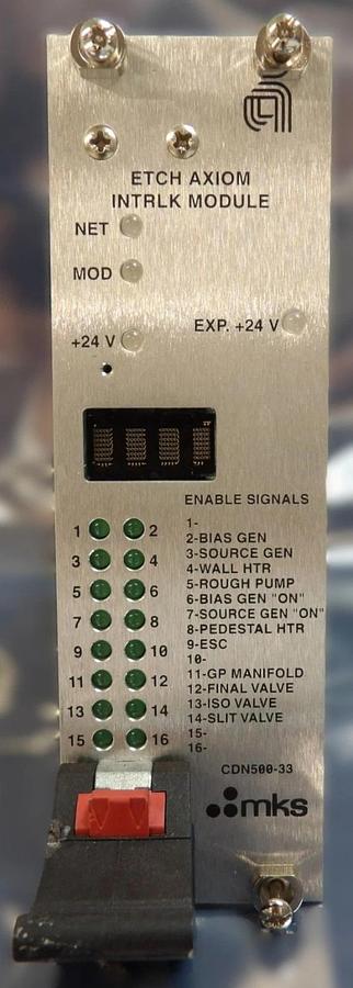 Used MKS Instruments CDN500-33 Etch Axiom Interlock PCB Card AMAT 0190-15783 Working