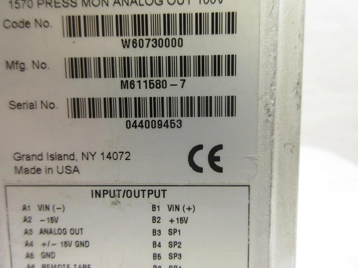 Used Edwards W60730000 Pressure Monitor 1570 Analog Out 100V Working Surplus