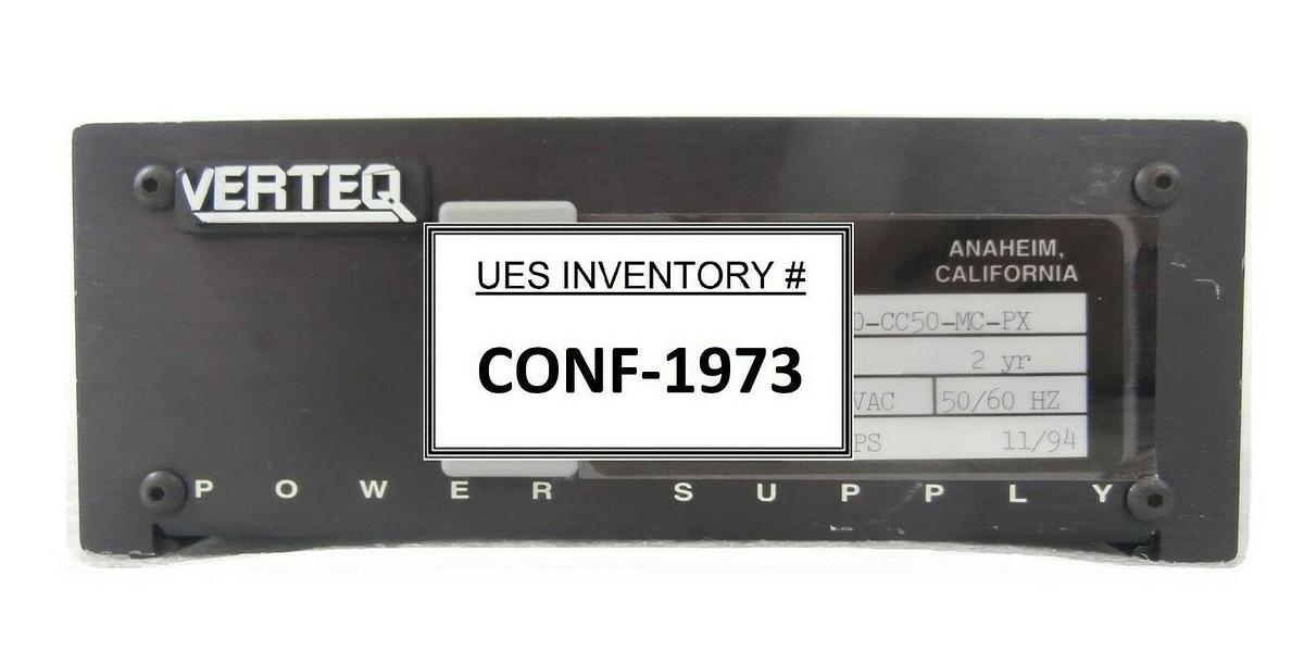 Used Verteq Process Systems ST800-CC50-MC-PX Power Supply Module Working Surplus
