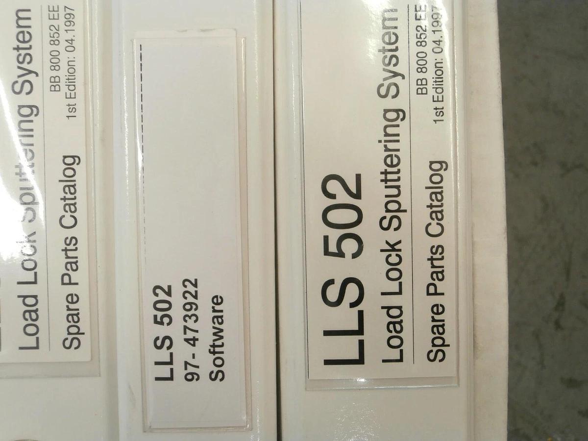 Used Balzers Manual Set Unaxis LLS 502 Load Block Metal Film PVD Sputtering System