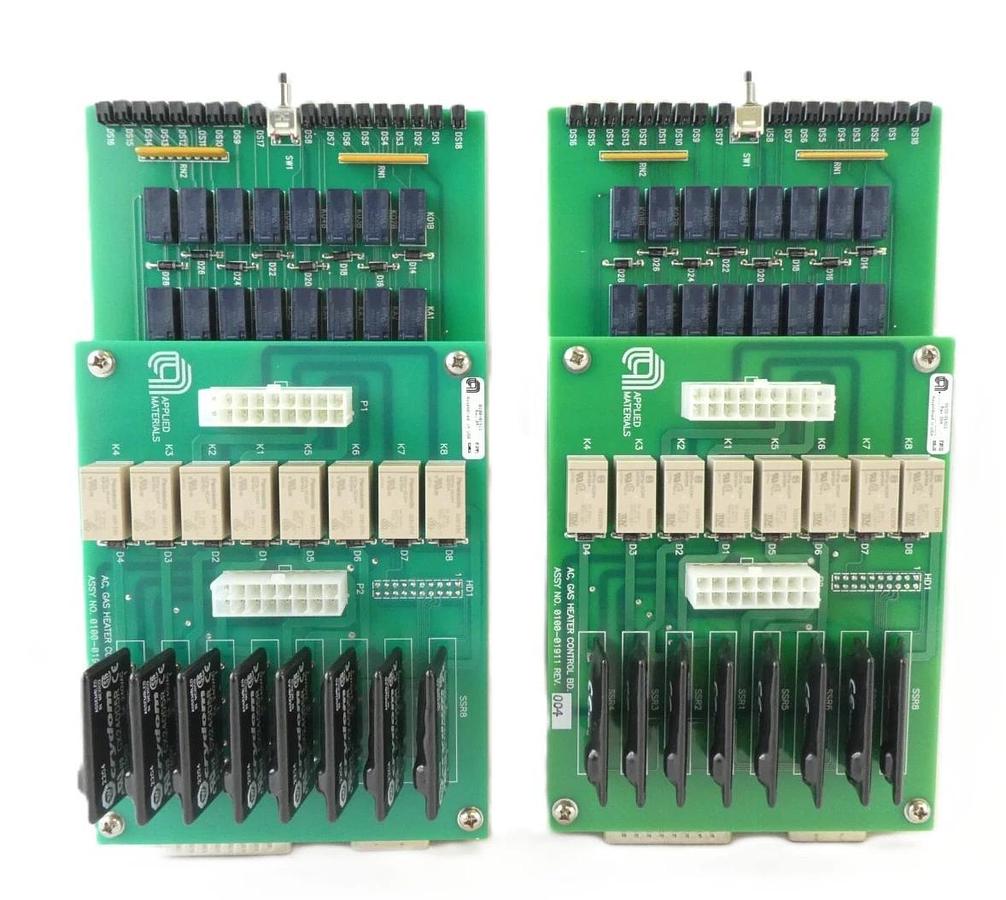 Used AMAT Applied Materials 0100-02745 Gas Heater Control PCB 0100-01911 Lot of 2