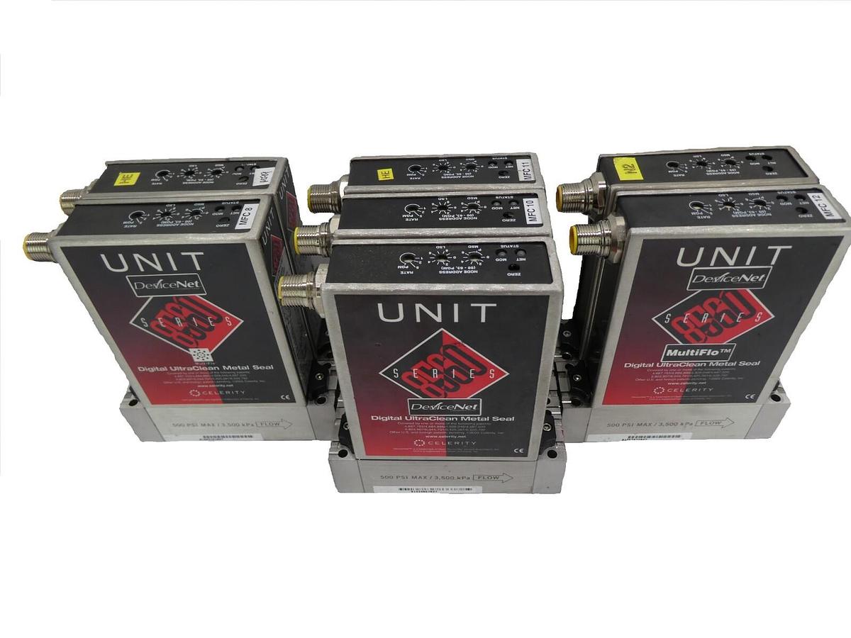 Used Celerity UFC-8565C Mass Flow Controller MFC He Reseller Lot of 7 Working*