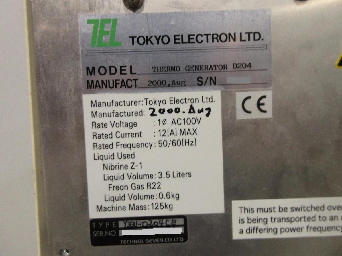 Used TEL Tokyo Electron D204 Thermo Generator Y331-D204CE Working Surplus