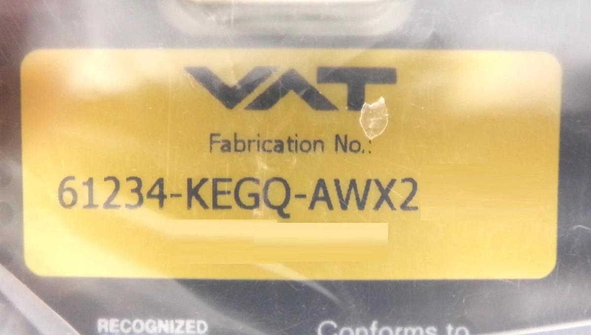 VAT 61234-KEGQ-AWX2 Butterfly Valve Control System Series 612 New