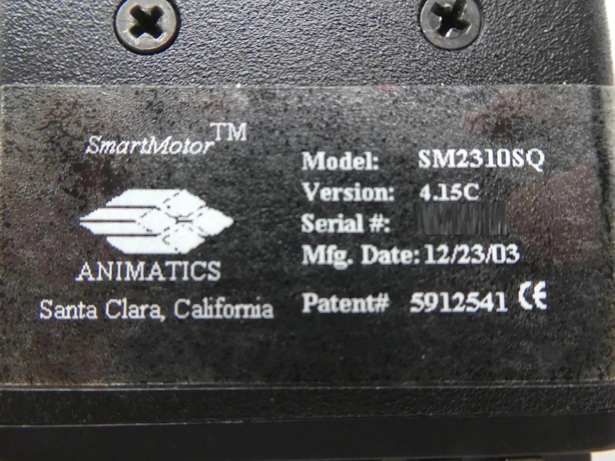 Used Animatics SM2310SQ Servo Motor w/Gearhead 64-116834-9696 ADE 031304-02 Working