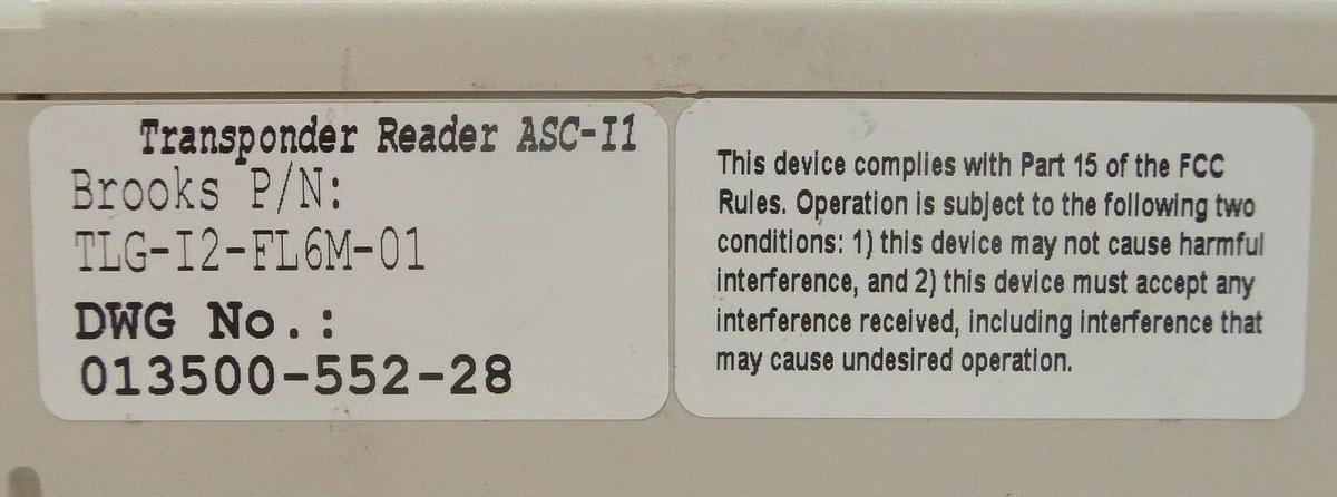 Used Brooks Automation TLG-I2-FL6M-01 Transponder Set with Antenna ANT-ID2-INFIXR6M
