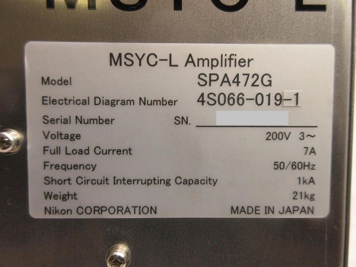 Used Nikon 4S066-019-1 MSYC-L Amplifier Module SPA472G 4S013-684-1 NSR Series Working
