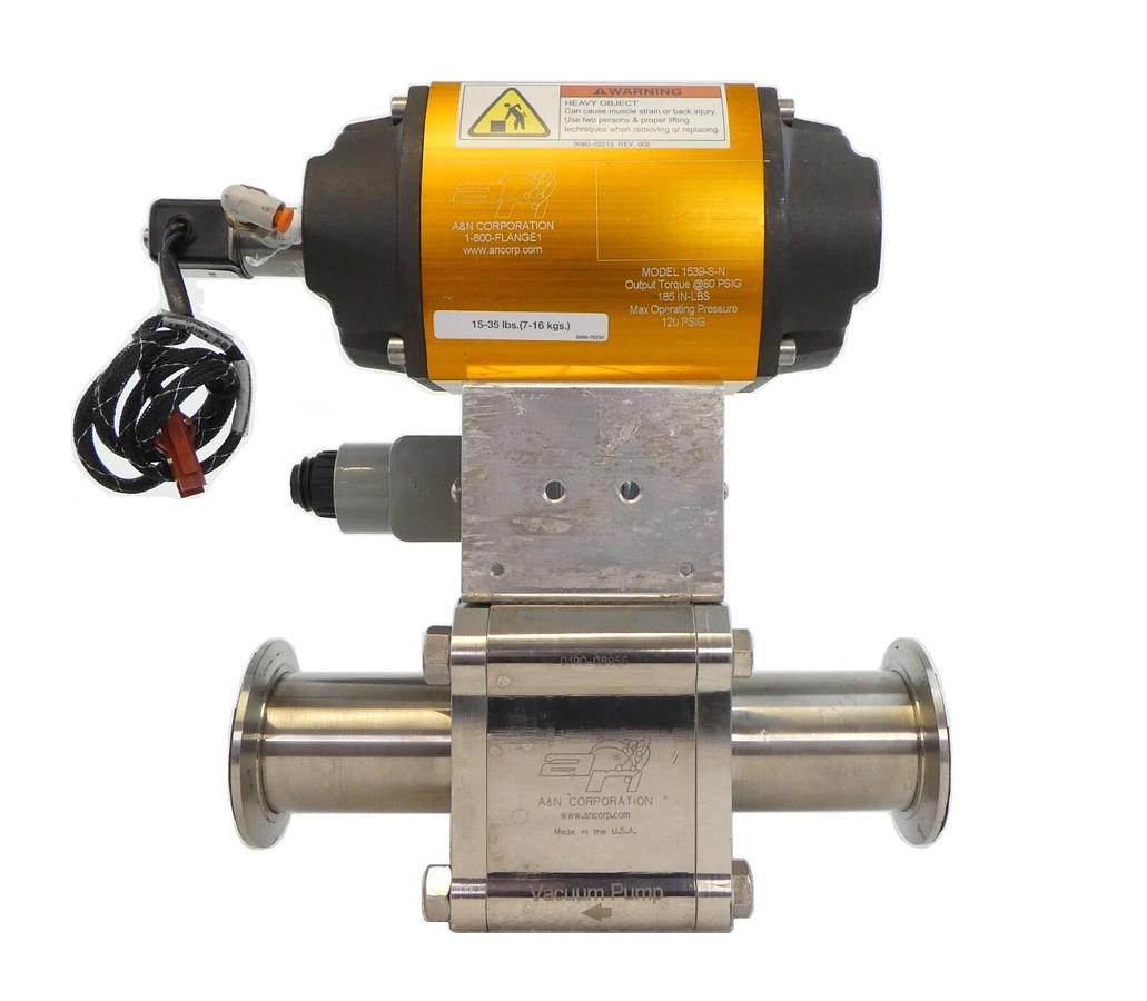 Used A&N 1539-S-N Vacuum Pneumatic Valve AMAT Applied Materials 0190-08958 Working