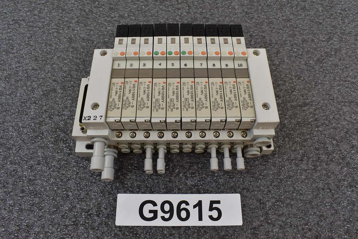 Used SMC VQ1100Y-5 Manifold 10 Solenoid Space
