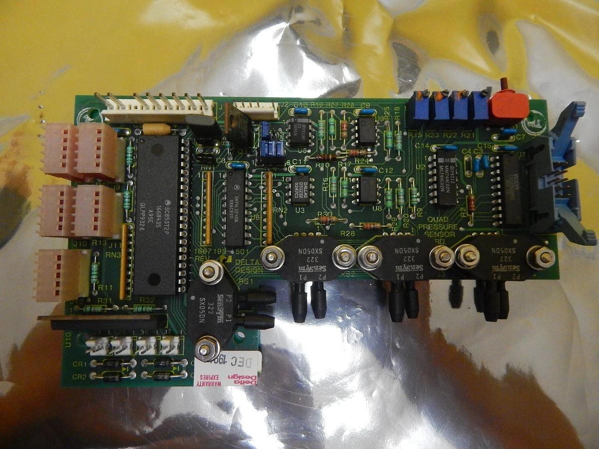 Used Delta Design 1667195-501 Quad Pressure Sensor Board PCB 1667195-501 Used Working