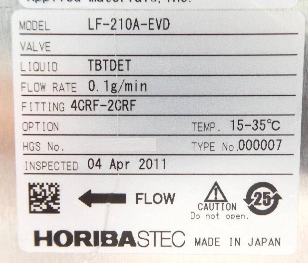 Used Horiba STEC LF-210A-EVD Liquid Mass Flow Meter TBTDET Reseller Lot of 2 Working