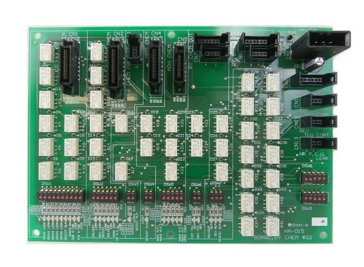 Used TEL Tokyo Electron HA-015 Signal Relay Board RY CHEM #02 PCB Lithius Working