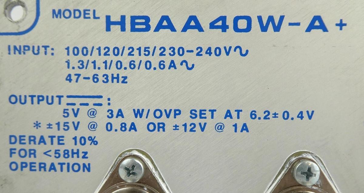 Used Condor HBAA40W-A+ DC Power Supply ±15V Power-One KLA Instruments Working Spare