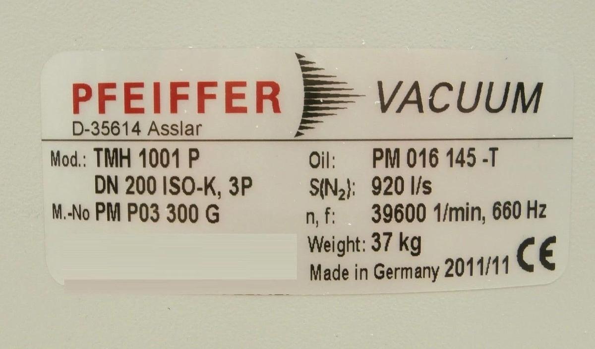TMH 1001 P Pfeiffer Vacuum PM P03 300 G Turbomolecular Pump Turbo New Surplus