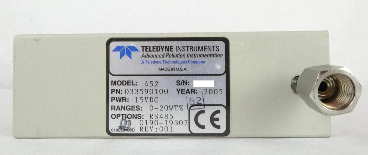 Used Teledyne Instruments 033590100 Ozone Sensor 452 AMAT 0190-19307 Working Surplus