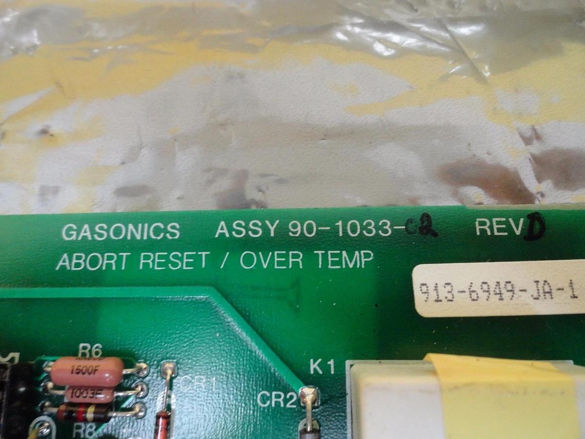 Used GaSonics 90-1033-02 Abort Reset Over Temp PCB Card Novellus Working Surplus
