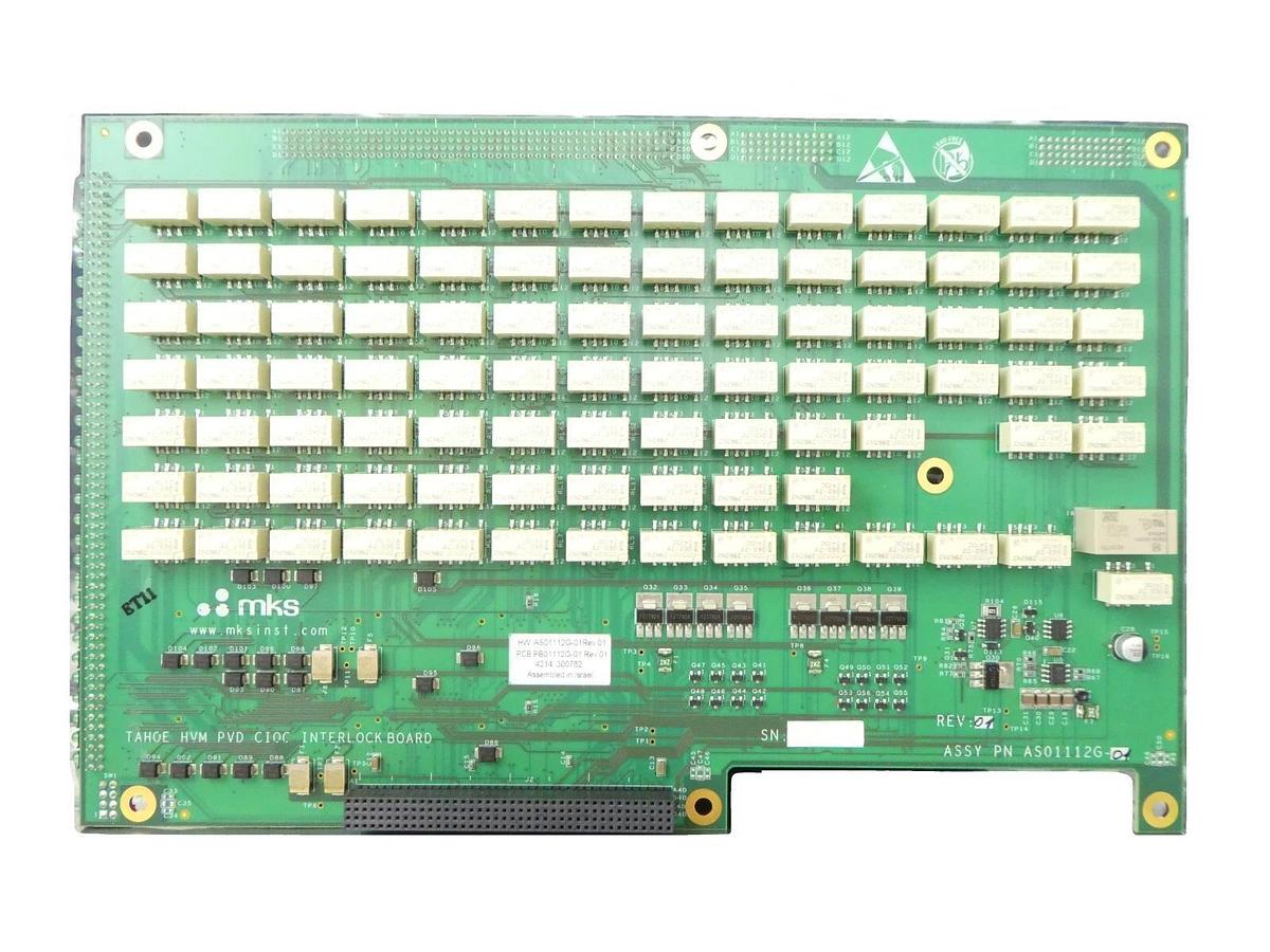 Used MKS Instruments AS01112G-01 Tahoe HVM PVD CIOC Interlock PCB Working Surplus