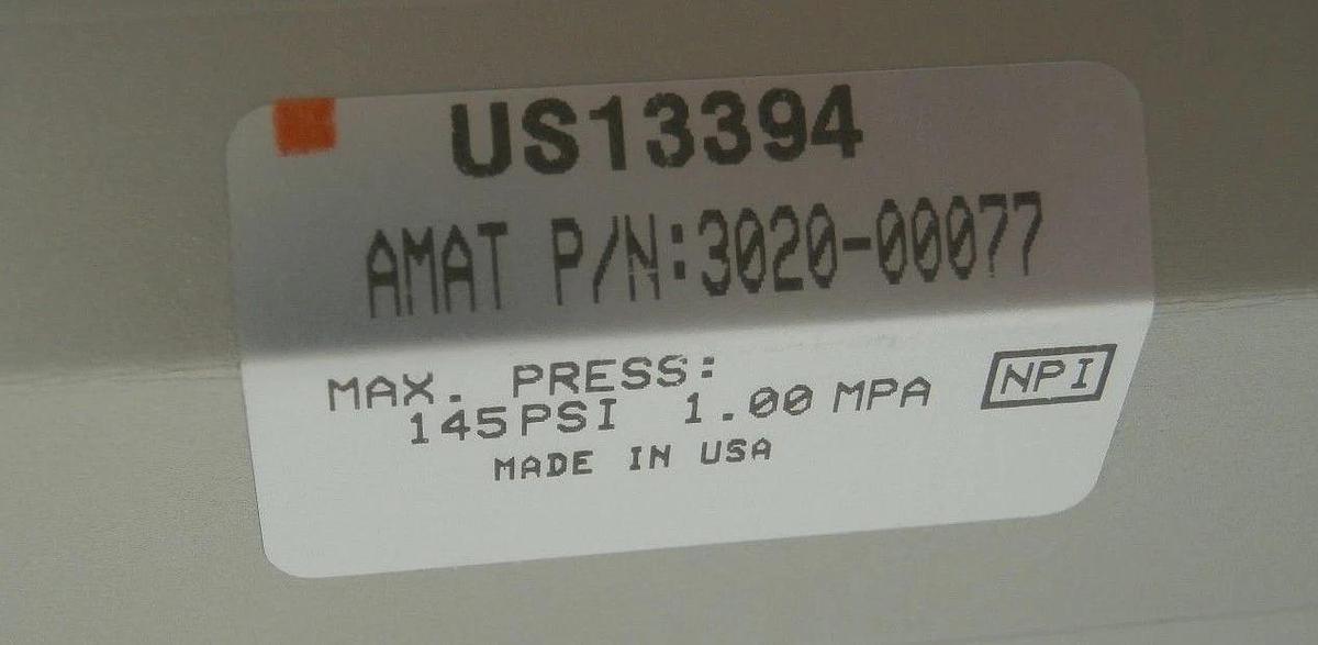 Used SMC US13394 Slit Valve Pneumatic Cylinder 3020-00077 with Gate AMAT 0040-41892