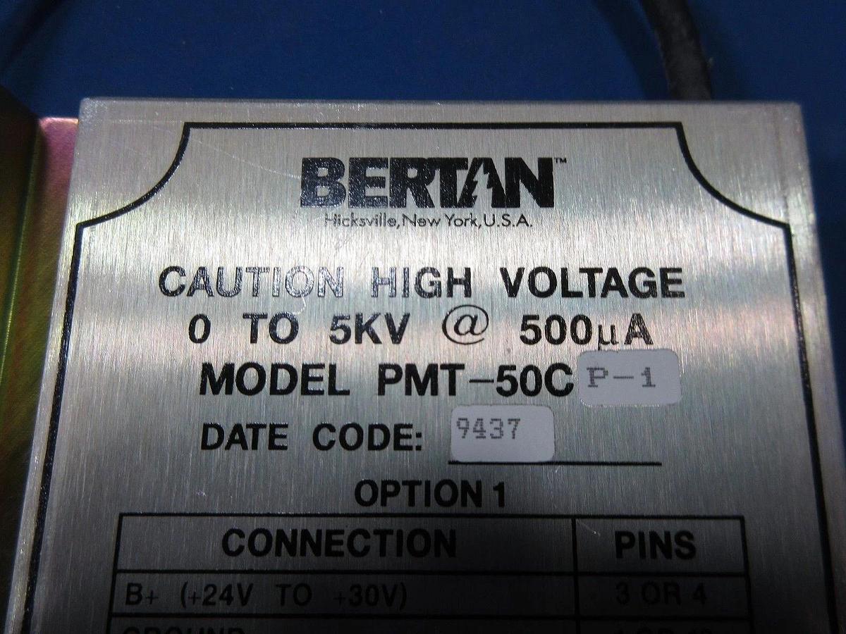 Used Bertan PMT-50CP-1 High Voltage Power Supply 5KV 500µA IDS 10000 Used Working