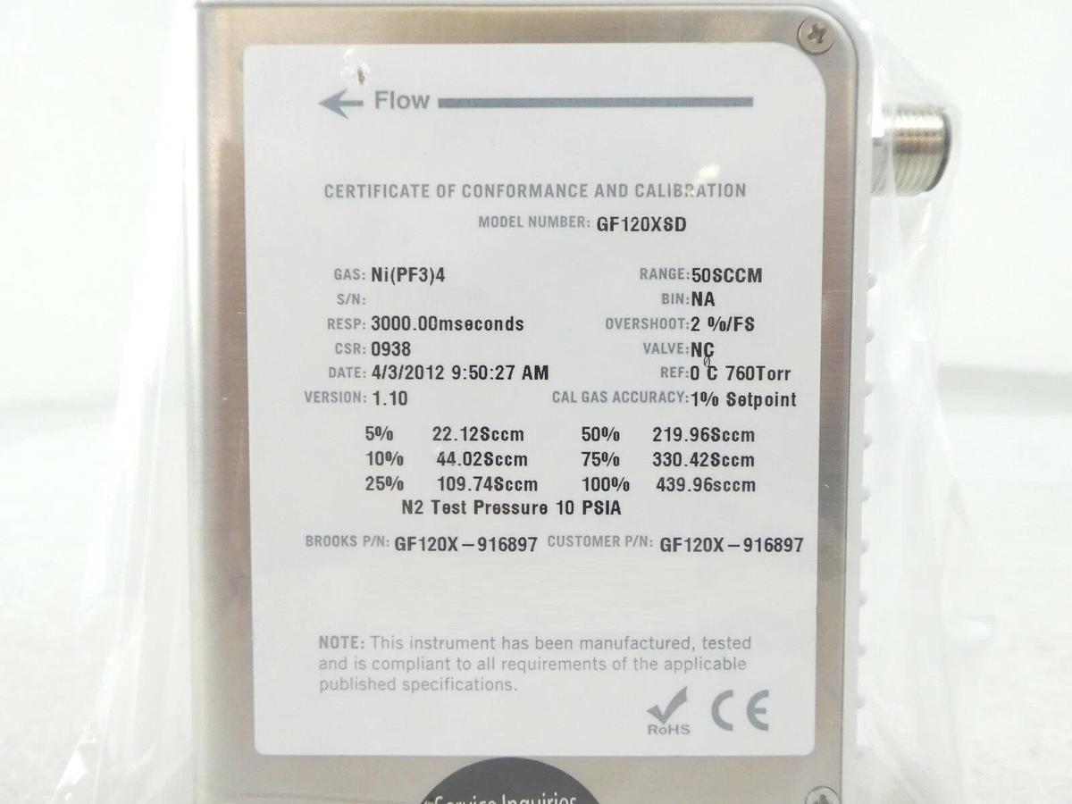 Brooks Instrument GF120X-916897 Mass Flow Controller MFC AMAT New Surplus