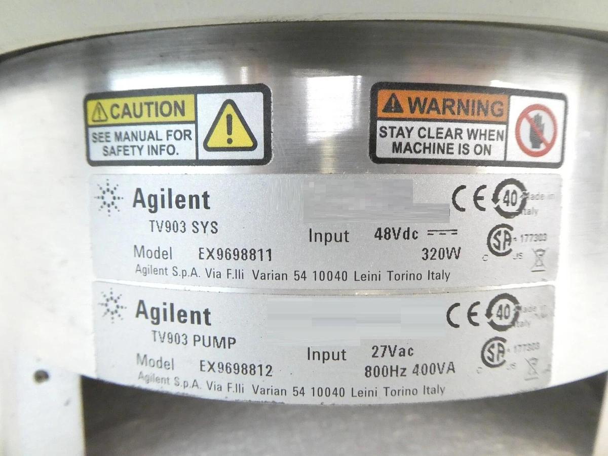 Used TV903 PUMP Agilent EX9698812 Turbomolecular Pump TV 903 Tested Working Surplus